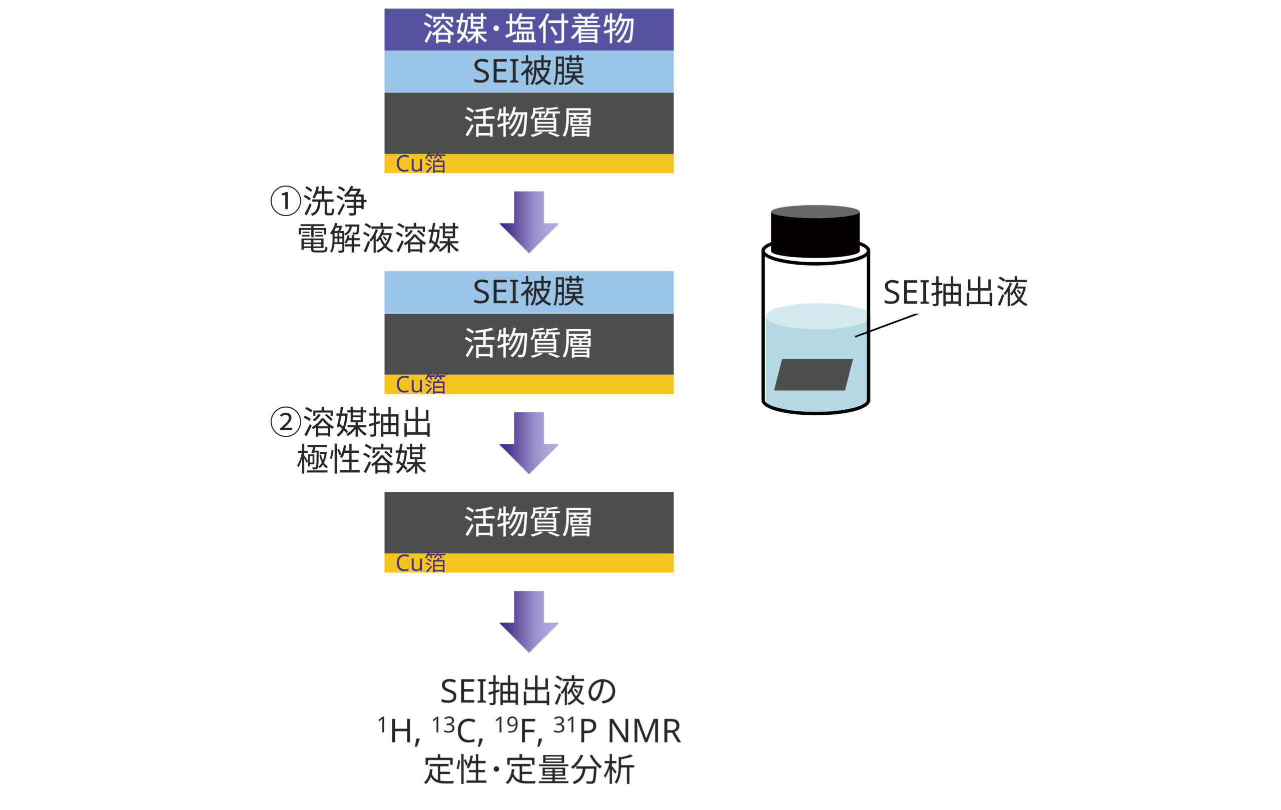 SEIの溶媒抽出方法の概略図